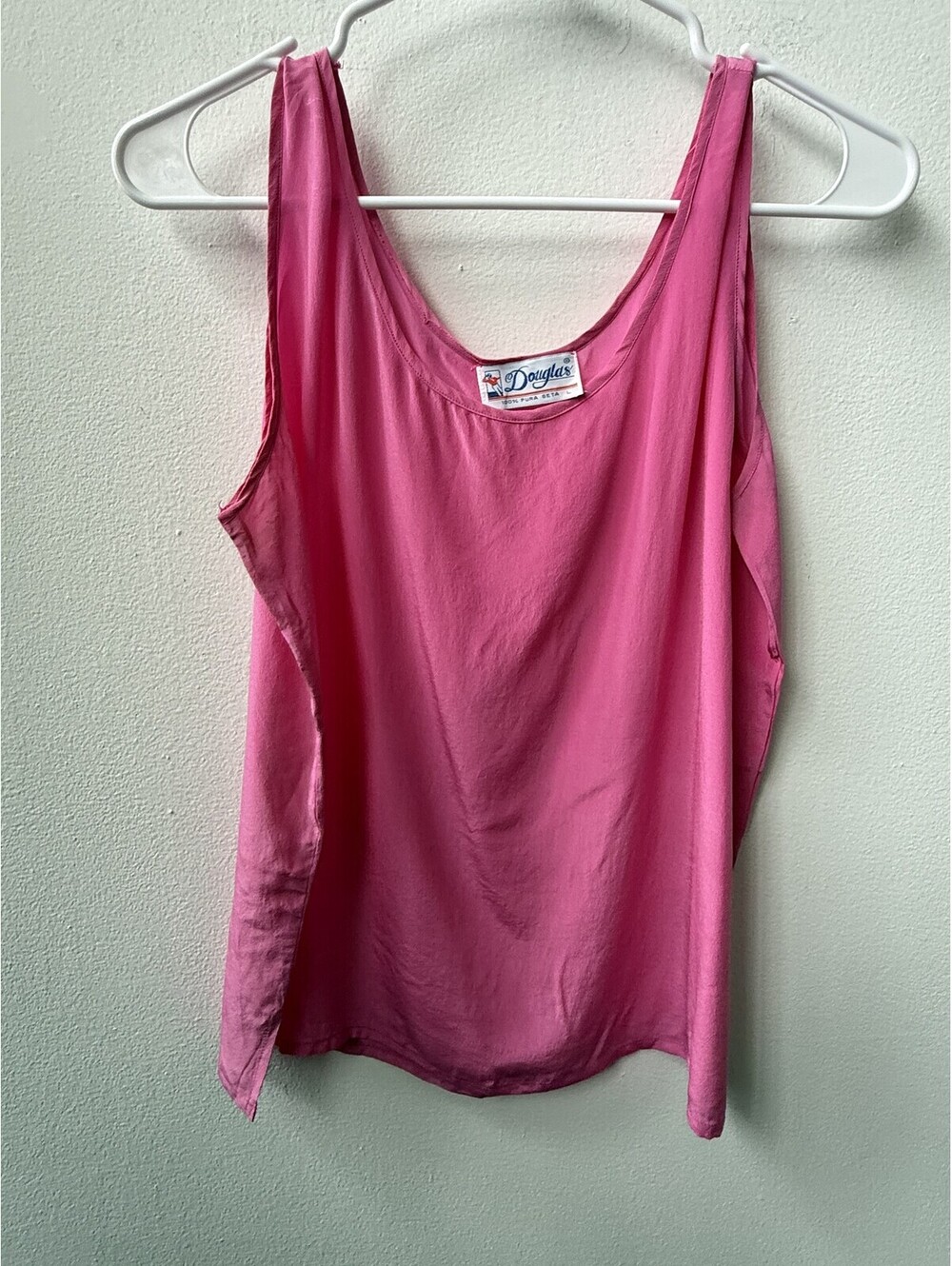 Douglas Vintage 100% Pura Seta Silk Camisole Pink Italy L